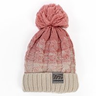 C BEANIE PINK/WHITE